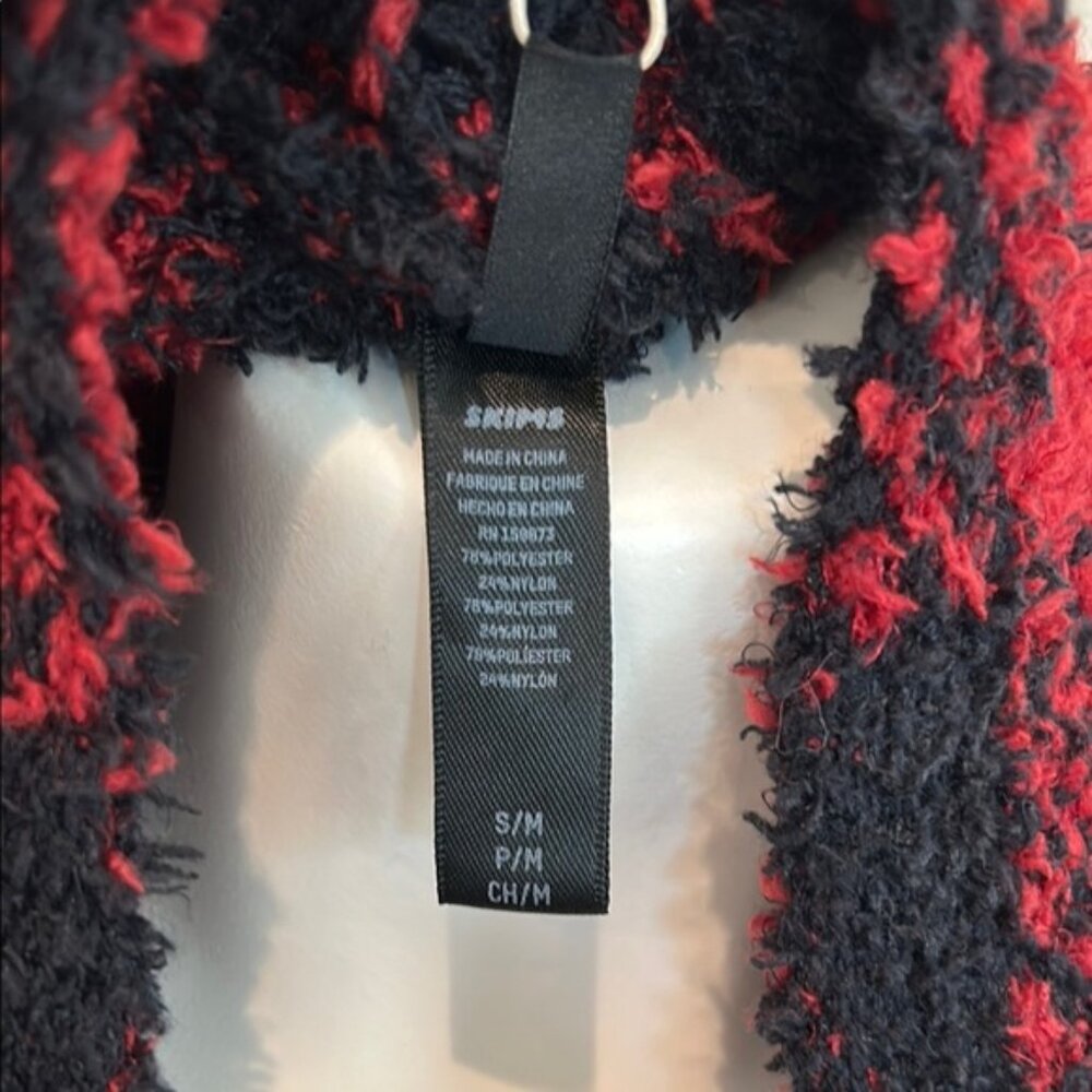 SKIMS Red and Black Plaid Robe Brick Buffalo Check S/M - Picture 8 of 11